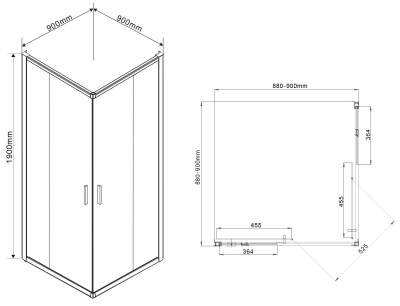 Душевой уголок Vincea Garda VSS-1G900CLB 90x90 профиль Черный стекло прозрачное