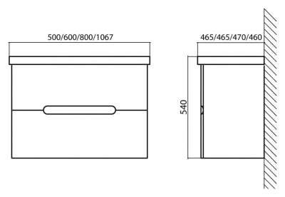 Тумба под раковину BelBagno Luxury 50 подвесная Темный дуб