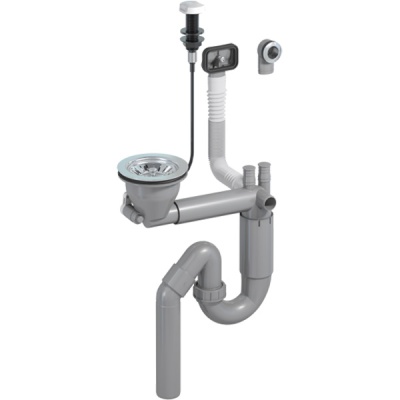 Сифон для кухонной мойки Prevex P-loc PL1-R9CR5-SANT-01 автомат Серый