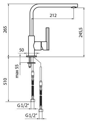 Смеситель для кухни Webert Kitchen Keo KE920302 Хром