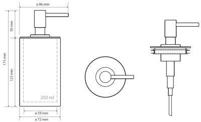 Дозатор для жидкого мыла Bemeta Gamma 145609320 Черный