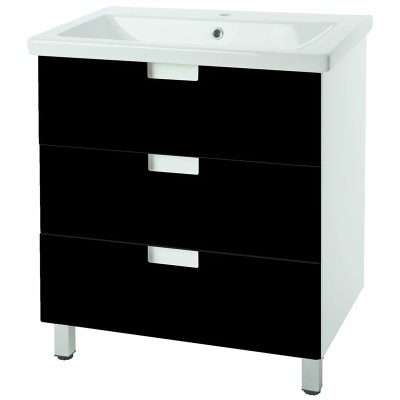 Тумба c раковиной Bellezza Пегас 80 4630413140046 Черная