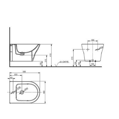 Биде Toto MH series BW10045G1#XW подвесное Белое глянцевое