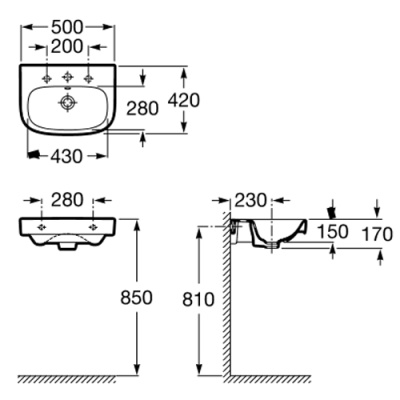 Раковина Roca Debba 50 32799600Y Белая