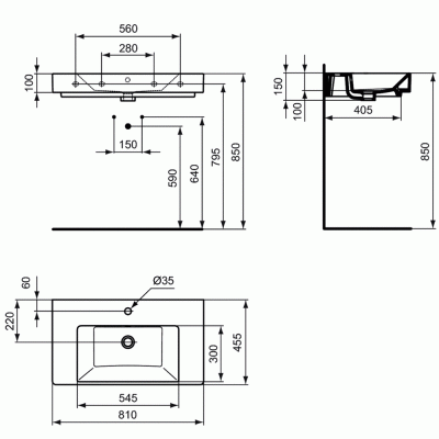 Раковина Ideal Standard Strada 81 K078801 Белая