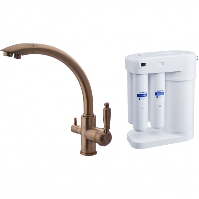 Смеситель для кухни Swedbe Selene Plus 8043M с фильтром Бронза