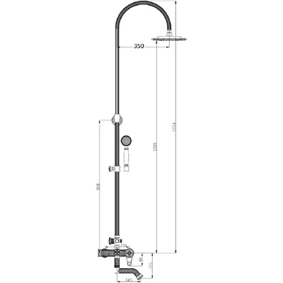 Душевая система ZorG Antic A 402DS-BR Бронза