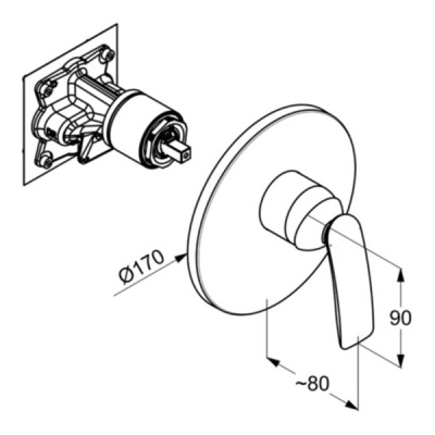 Смеситель для душа Kludi Balance 526558775 Черный Хром