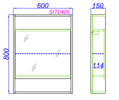 Зеркальный шкаф Aqwella Сити 60 SIT0406DK Дуб канадский