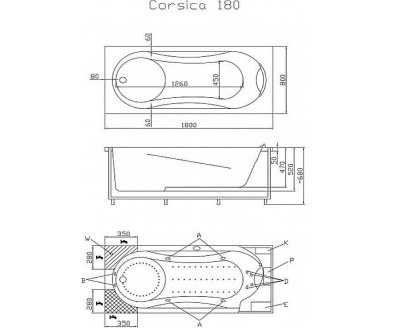 Акриловая ванна Victory Spa Corsica 180 Без системы управления