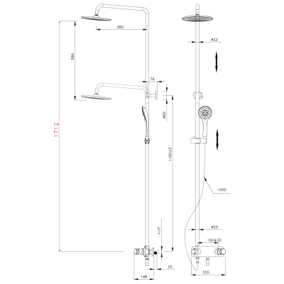 Душевая система Lemark Wing LM5362C Хром