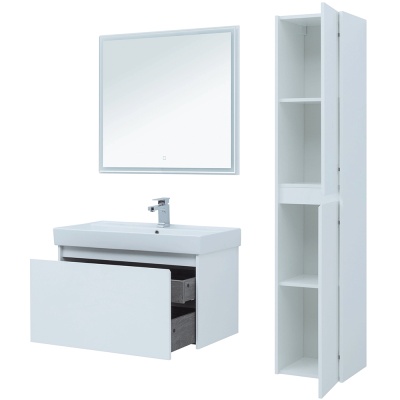 Комплект мебели для ванной Aquanet Nova Lite 90 243233 подвесной Белый