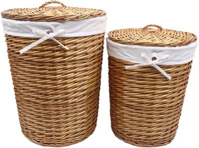 Корзина для белья WasserKRAFT Leine 45x45x56 WB-350-L с крышкой Коричневая