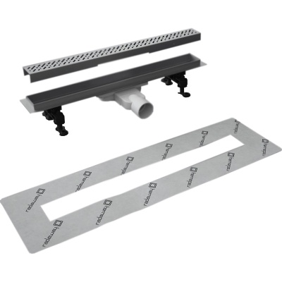 Линейный трап для душа Radaway RadаDrain Slim 55 для плитки 8-12 мм с решеткой SlimRain