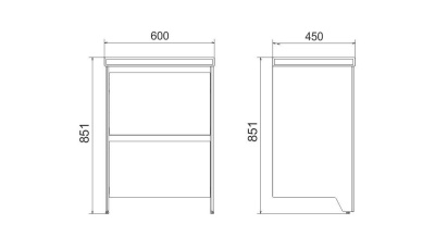 Тумба под раковину Velvex Klaufs 60 tnKLA.60.2Y-617.216 Белая