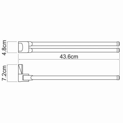 Полотенцедержатель WasserKRAFT Leine K-5031 двойной поворотный Хром