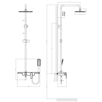 Душевая система D&K Berlin Kunste DA1453713B13 Хром Оранжевый