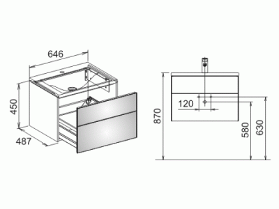 Тумба под раковину Keuco Royal Reflex 34050 210000 Белая