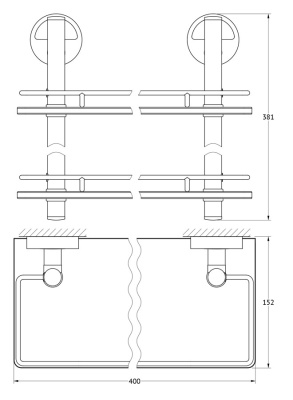 Стеклянная полка FBS Luxia 063 Хром