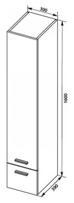 Шкаф пенал Aquanet Верона 30 175390 подвесной R Белый