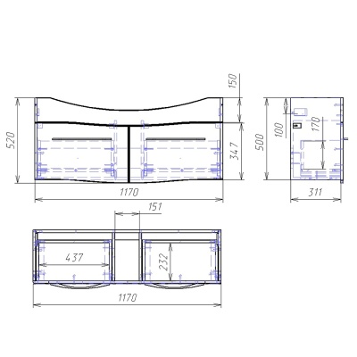 Тумба под раковину Alvaro Banos Carino 120 подвесная Белый лак