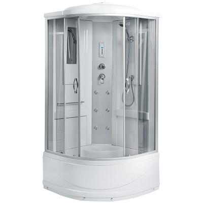 Душевая кабина Erlit Comfort ER2509TP 90x90 с гидромассажем профиль Матовый хром стекло матовое