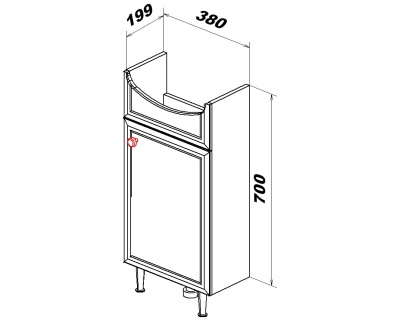 Комплект мебели для ванной San Star Афина 40 148.1-1.4.1.+1WH110254+115.1-2.4.1. Белый