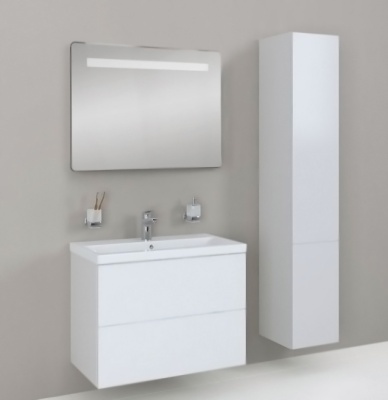 Комплект мебели для ванной AM.PM Gem 75 подвесной со смесителем Белый