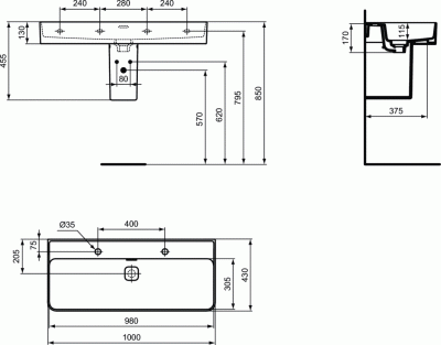 Раковина Ideal Standard Strada II 100 T372401 Евробелая