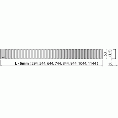 Решетка для лотка Alcaplast LINE-1150M Хром матовый