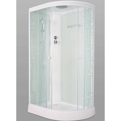 Душевая кабина Bolu Sektors 80х110 BL-110n L профиль Белый стекло прозрачное с художественным рисунком