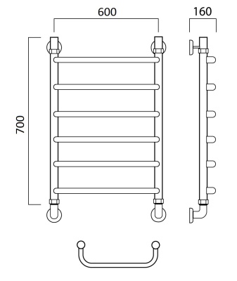 Водяной полотенцесушитель Aquanerzh 00-06A7060 Хром