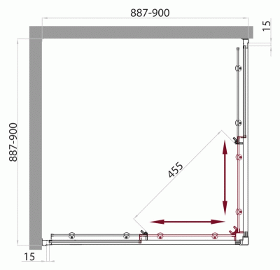 Душевой уголок BelBagno UNO-195-A-2-90-C-Cr 90x90 профиль Хром стекло прозрачное