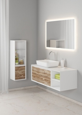 Шкаф пенал SanVit Стайл 32 в цвете Ral подвесной Белый глянец