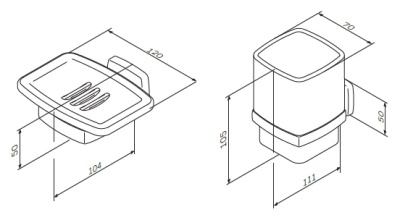 Набор аксессуаров для ванной AM.PM Gem 2 предмета Хром Белый