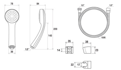Душевой гарнитур Ravak 901 хром