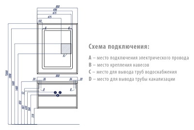 Тумба под раковину Акватон Римини 80 1A138301RN010 Белая глянцевая