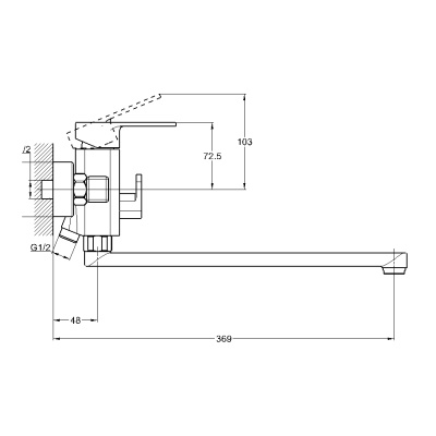 Смеситель для ванны G-Lauf NEB7-A123 универсальный Хром