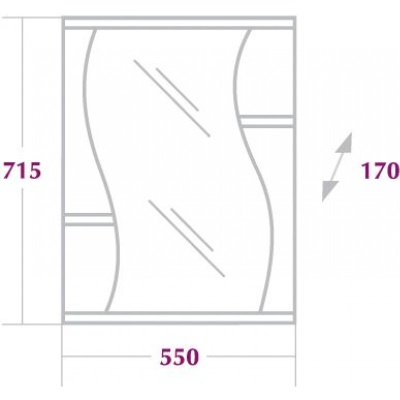 Зеркальный шкаф Onika Лилия 55.01 Белый, левый
