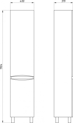 Шкаф-пенал АСБ-мебель Коста 40 11492 R Светлый орех