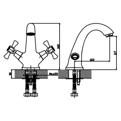 Смеситель для раковины Mixxus Smes 161 MX0066 Хром