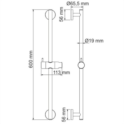 Душевая штанга WasserKRAFT A122 Хром