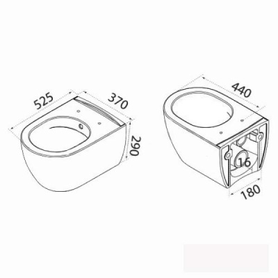 Унитаз Boheme Bianca 963-W подвесной Белый Глянец без сиденья
