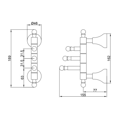 Вешалка для полотенец Veragio Gialetta VR.GIL-6435.DO Золото