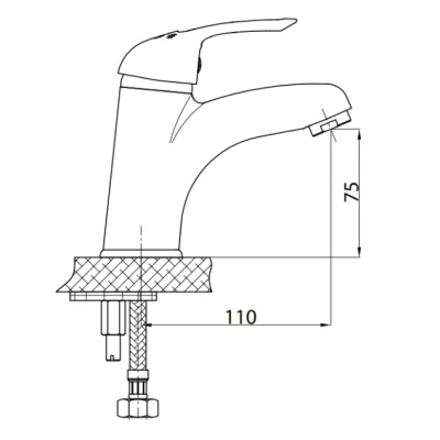 Смеситель для раковины GPD Adrio MLT120 Хром