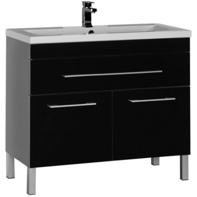 Тумба под раковину Aquanet Верона 100 182711 1 ящик 2 дверцы Черная