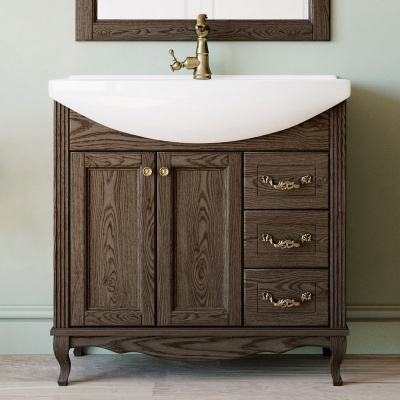 Тумба под раковину ValenHouse Эллина 85 E85_ТКБ Кальяри ручки Бронза