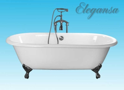 Чугунная ванна Elegansa Gretta 170x75 ножки Хром