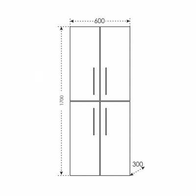Шкаф пенал СанТа Вегас 60 526008 Белый