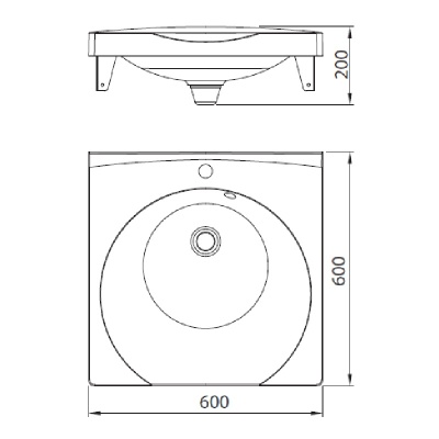 Раковина Florentina Виктория 60 на стиральную машину Белая